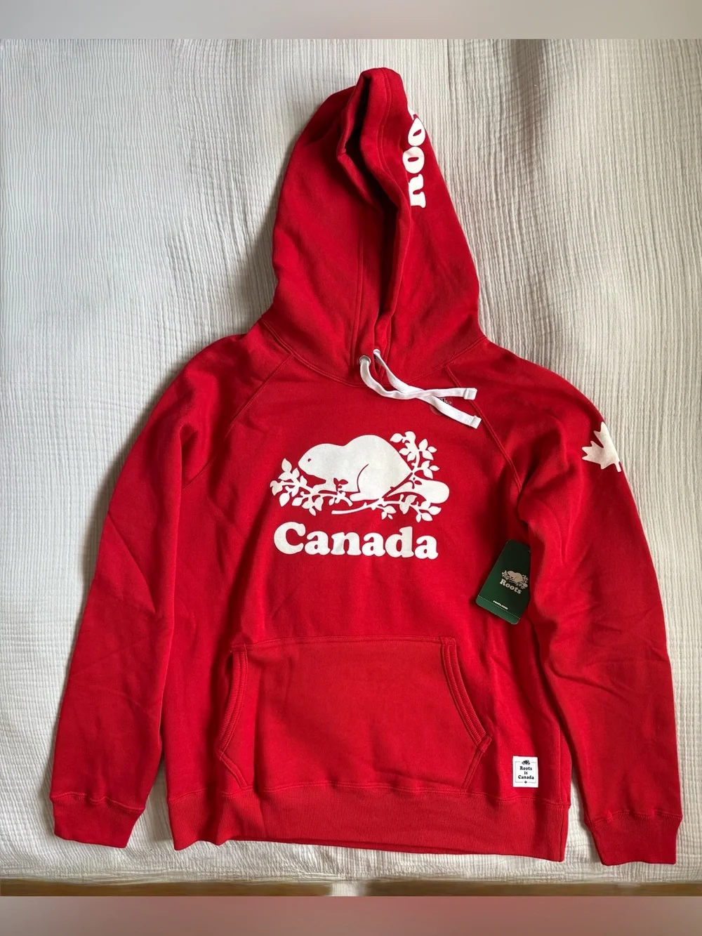 ROOTS Cooper Canada Kanga Hoodie in Sage Red (Unisex) - Picture 1 of 8